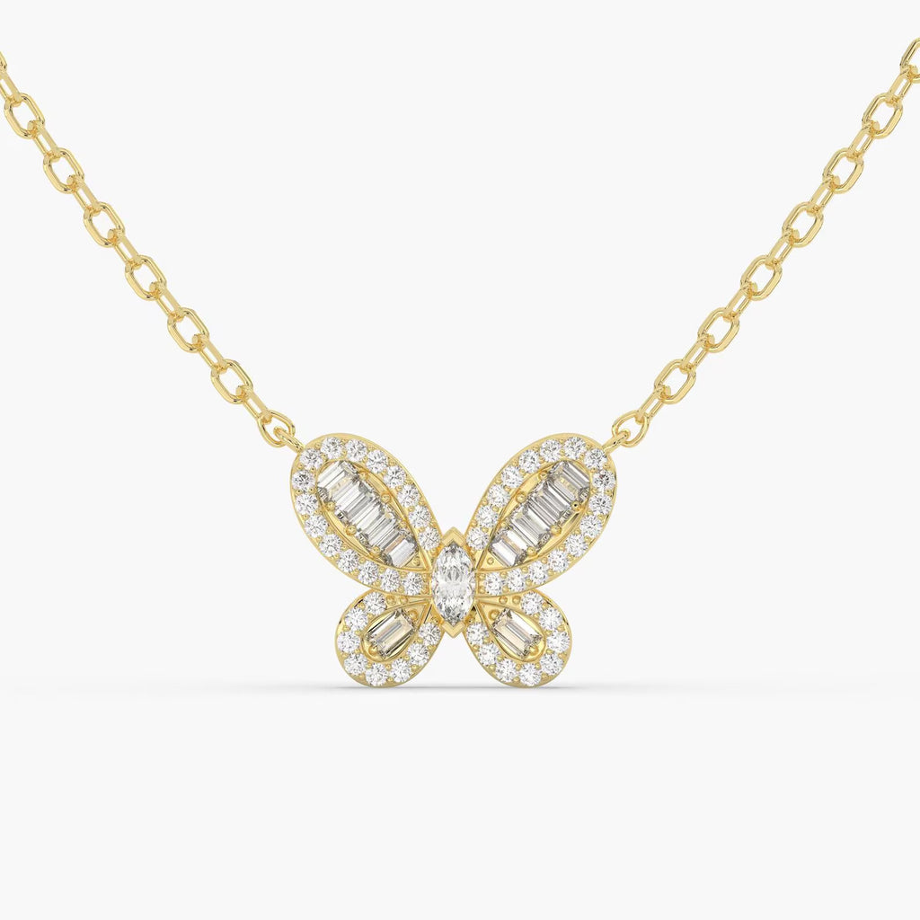 Celeste Butterfly Diamond Pendant Necklace