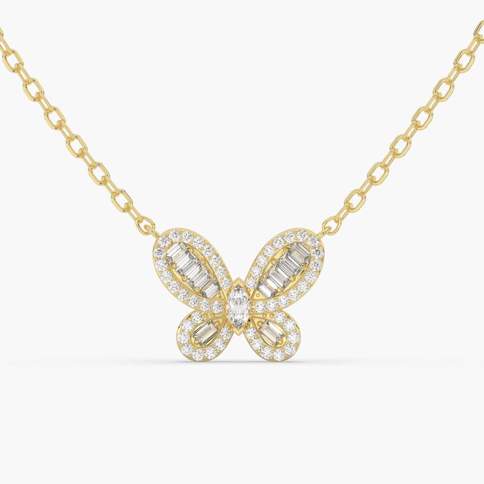 Celeste Butterfly Diamond Pendant Necklace