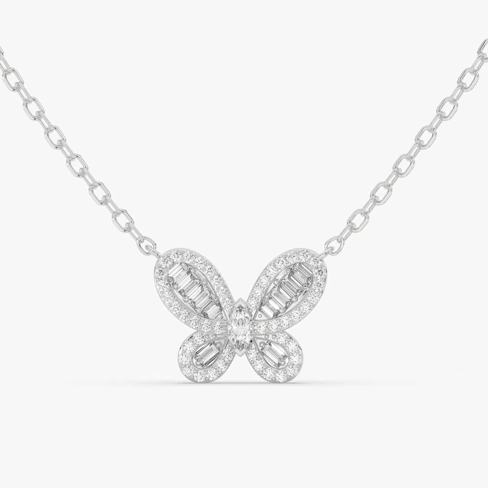Celeste Butterfly Diamond Pendant Necklace