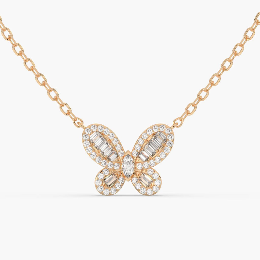 Celeste Butterfly Diamond Pendant Necklace