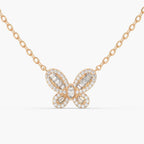 Celeste Butterfly Diamond Pendant Necklace