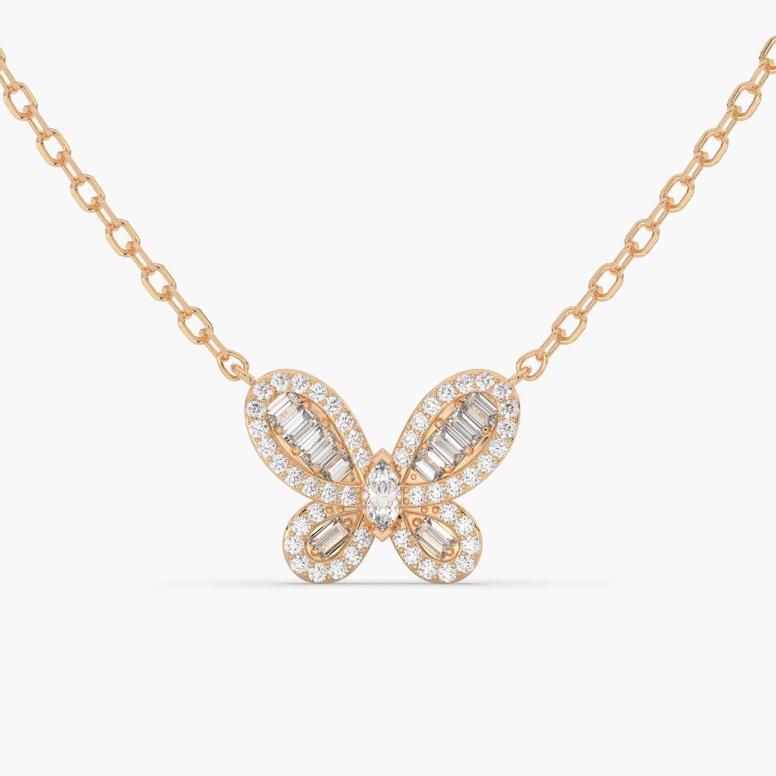 Celeste Butterfly Diamond Pendant Necklace
