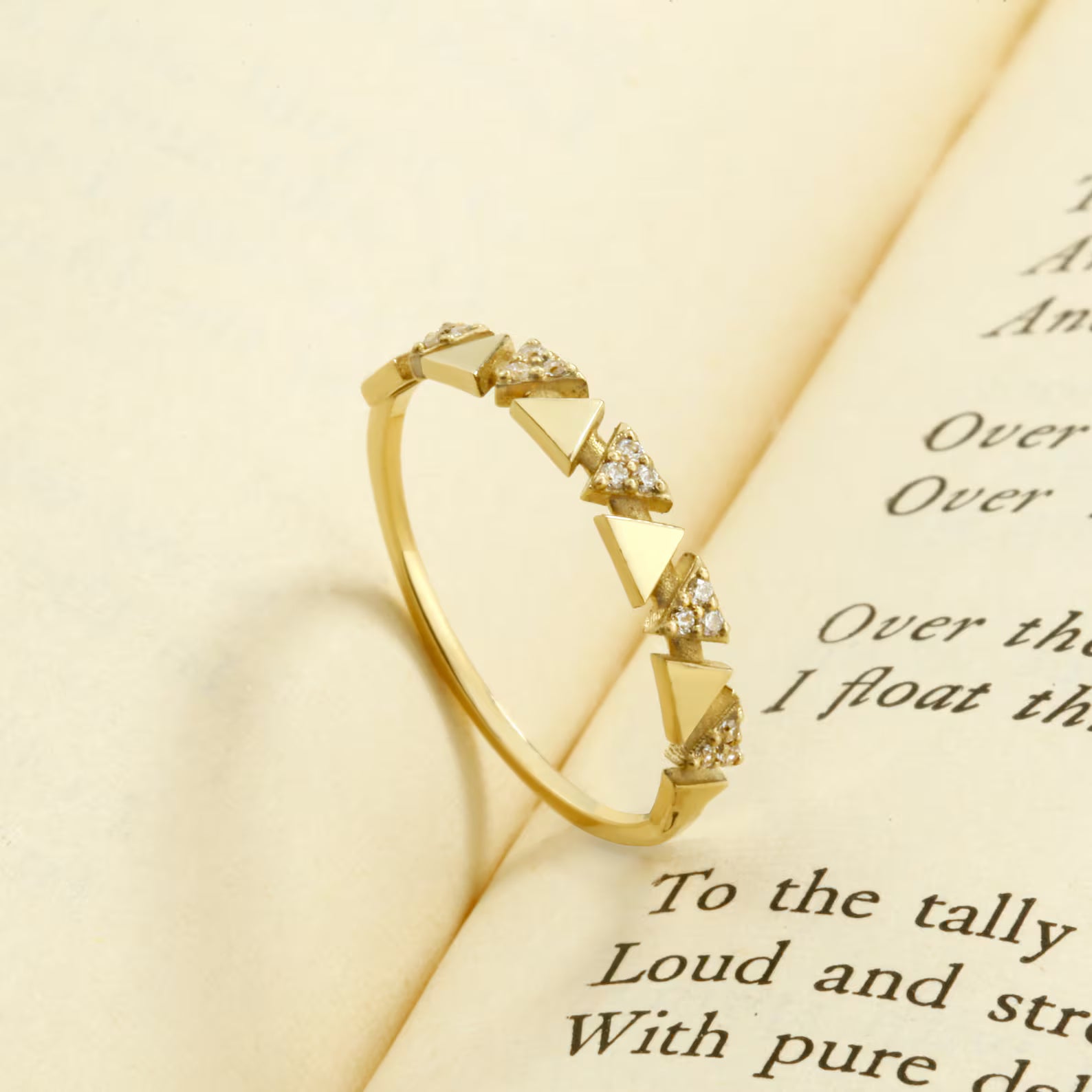 Triangle Diamond Wedding Ring