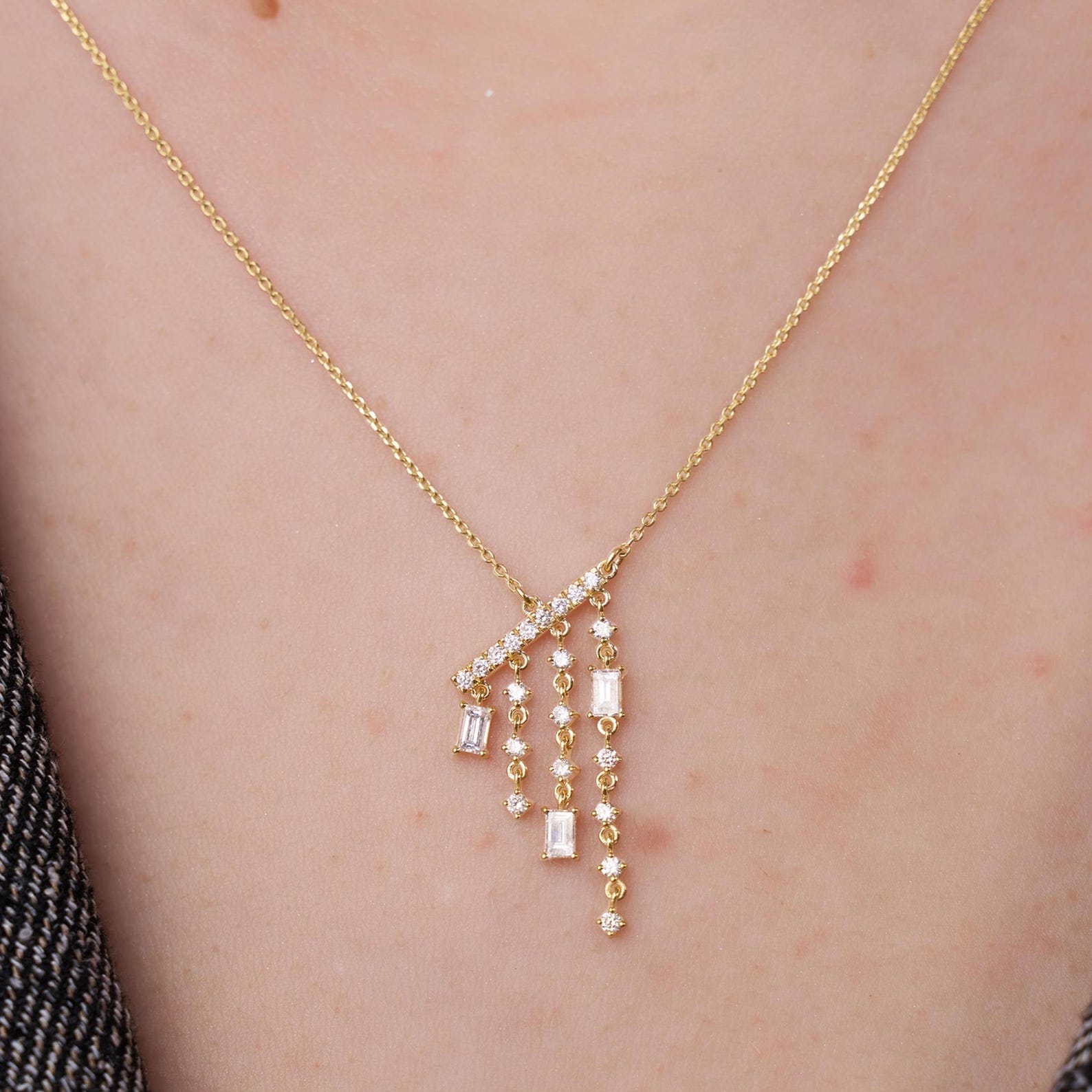 Chandelier Diamond Drop Necklace