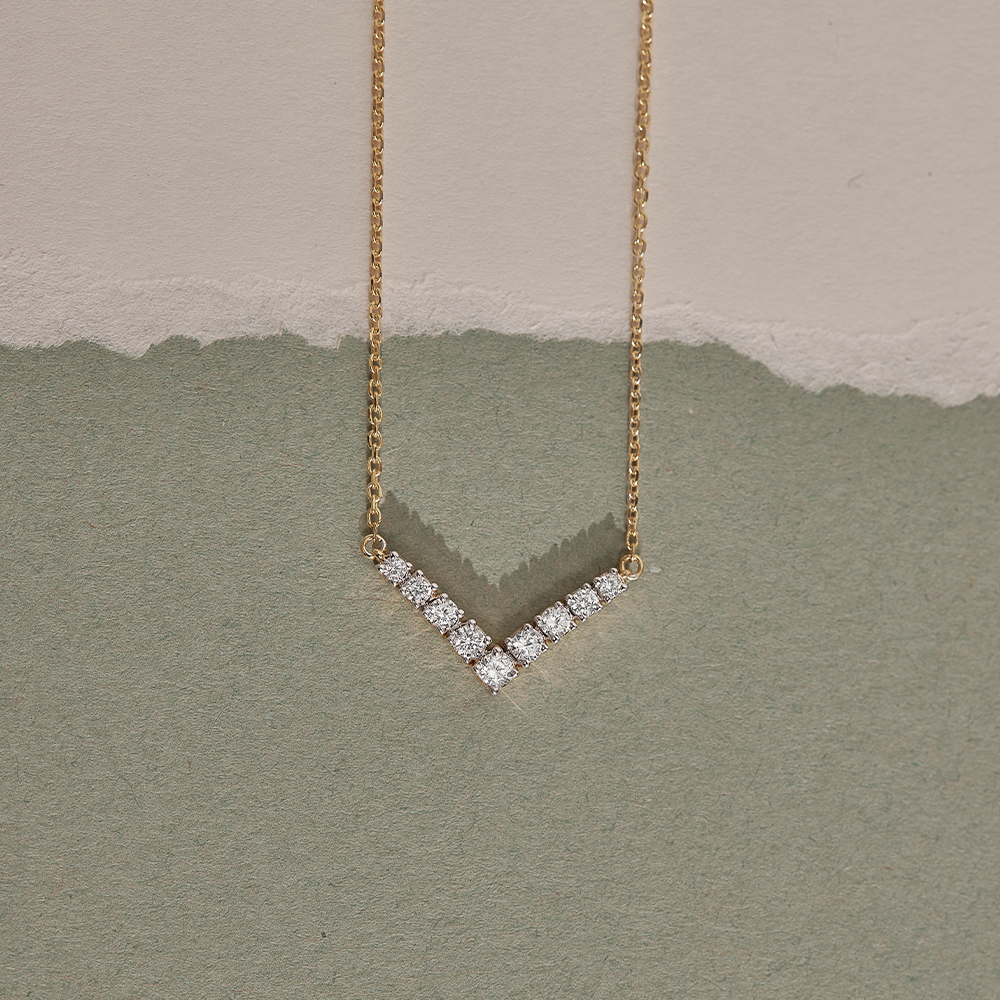 Classic Chevron Diamond Necklace