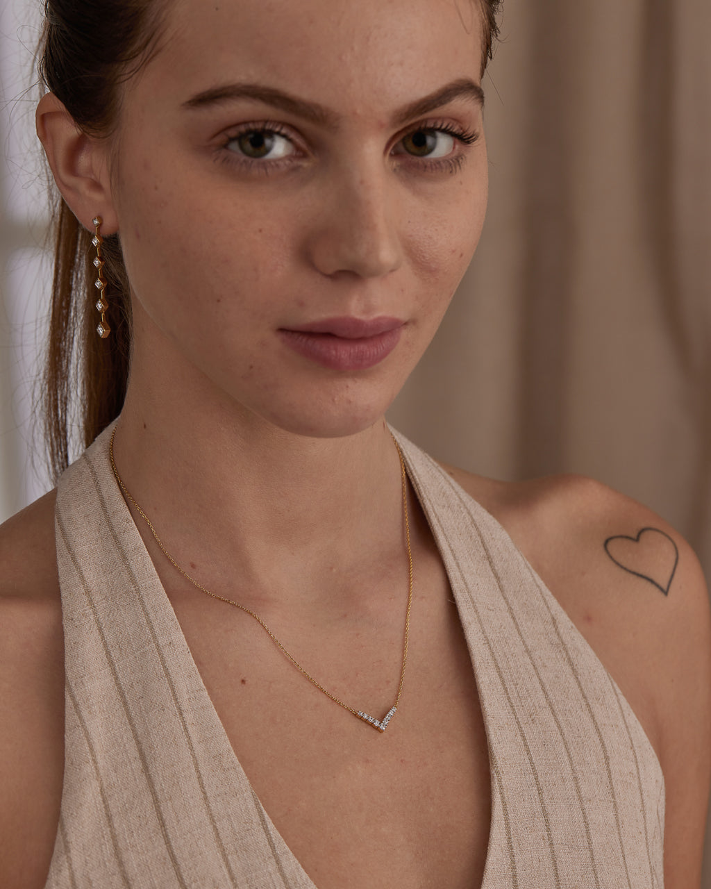 Classic Chevron Diamond Necklace