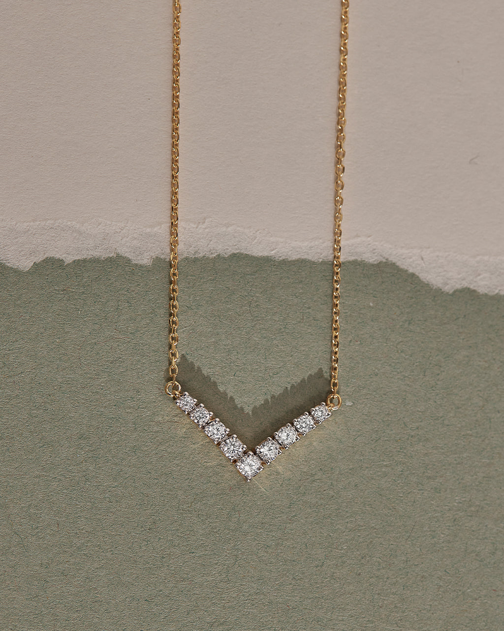 Classic Chevron Diamond Necklace