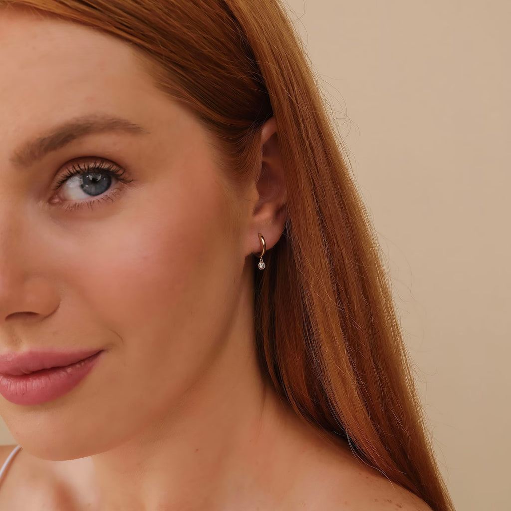 Classic Diamond Hoop Earrings