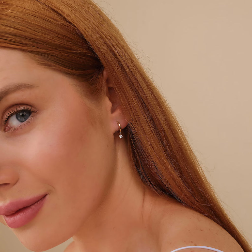 Classic Diamond Hoop Earrings