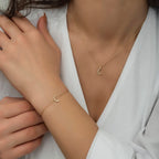 Crescent Moon Diamond Charm Bracelet