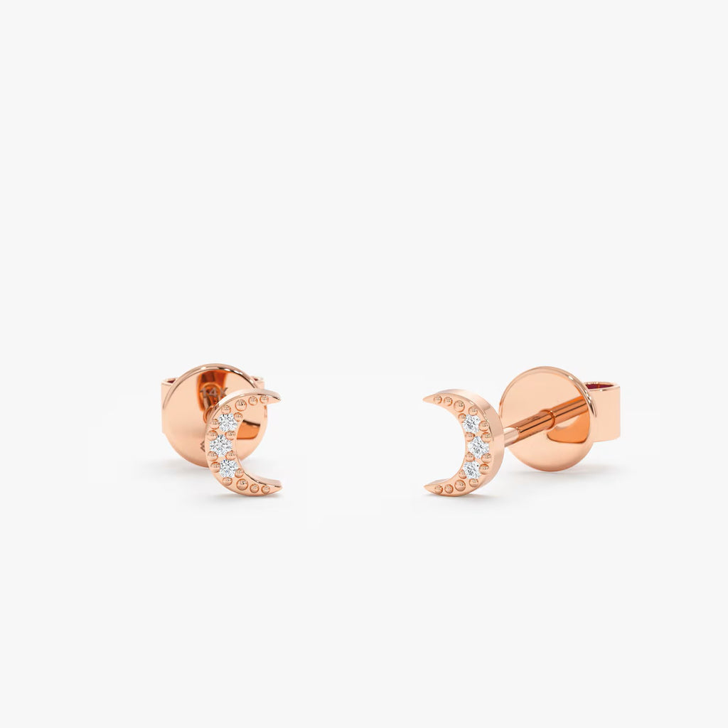 Crescent Moon Stud Earrings