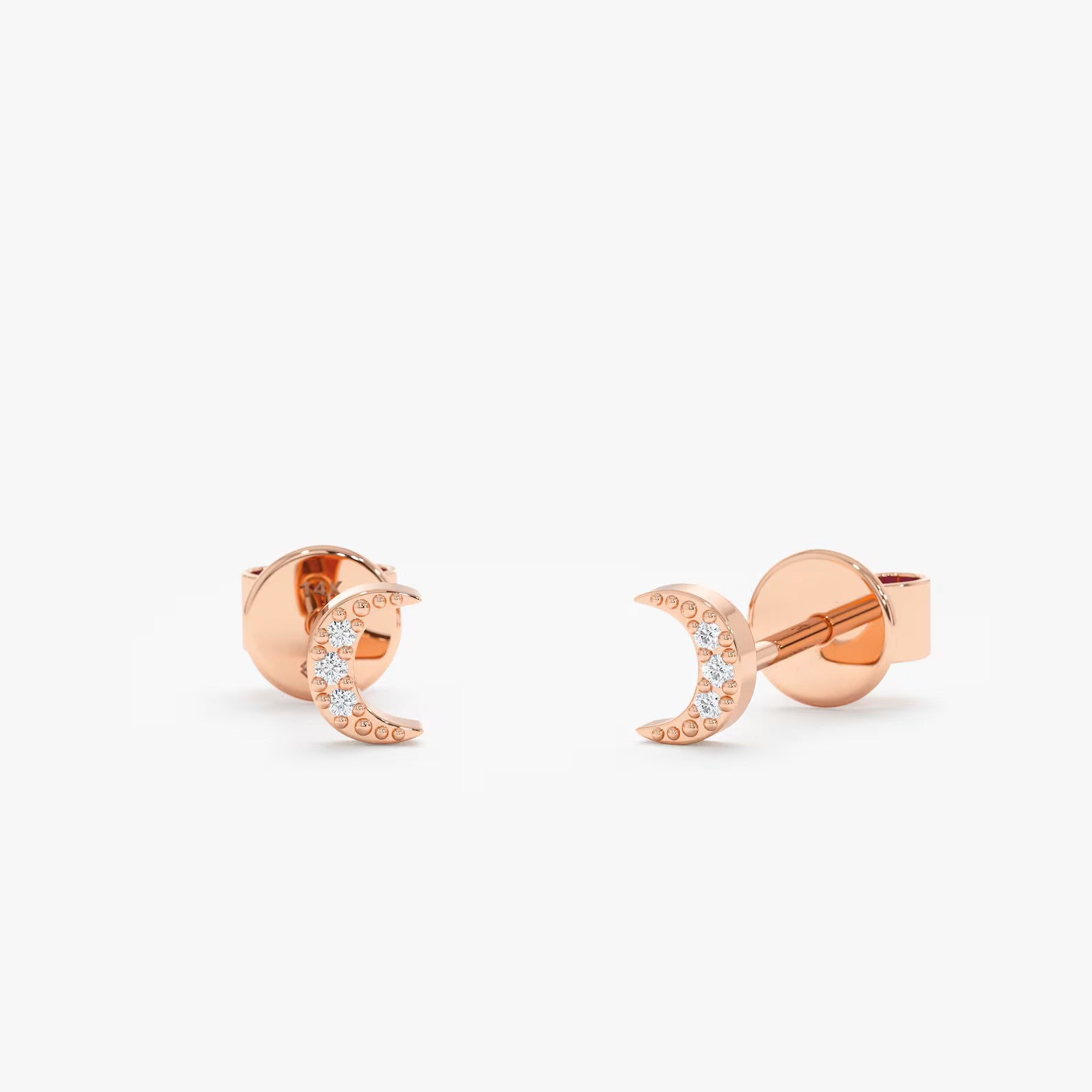 Crescent Moon Stud Earrings