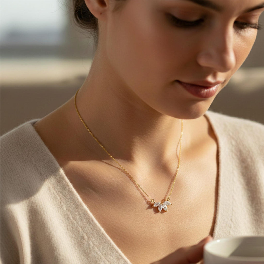Dainty Marquise Drop Necklace