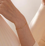 Dainty Round Diamond Station Bracelet