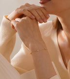 Dainty Round Diamond Station Bracelet