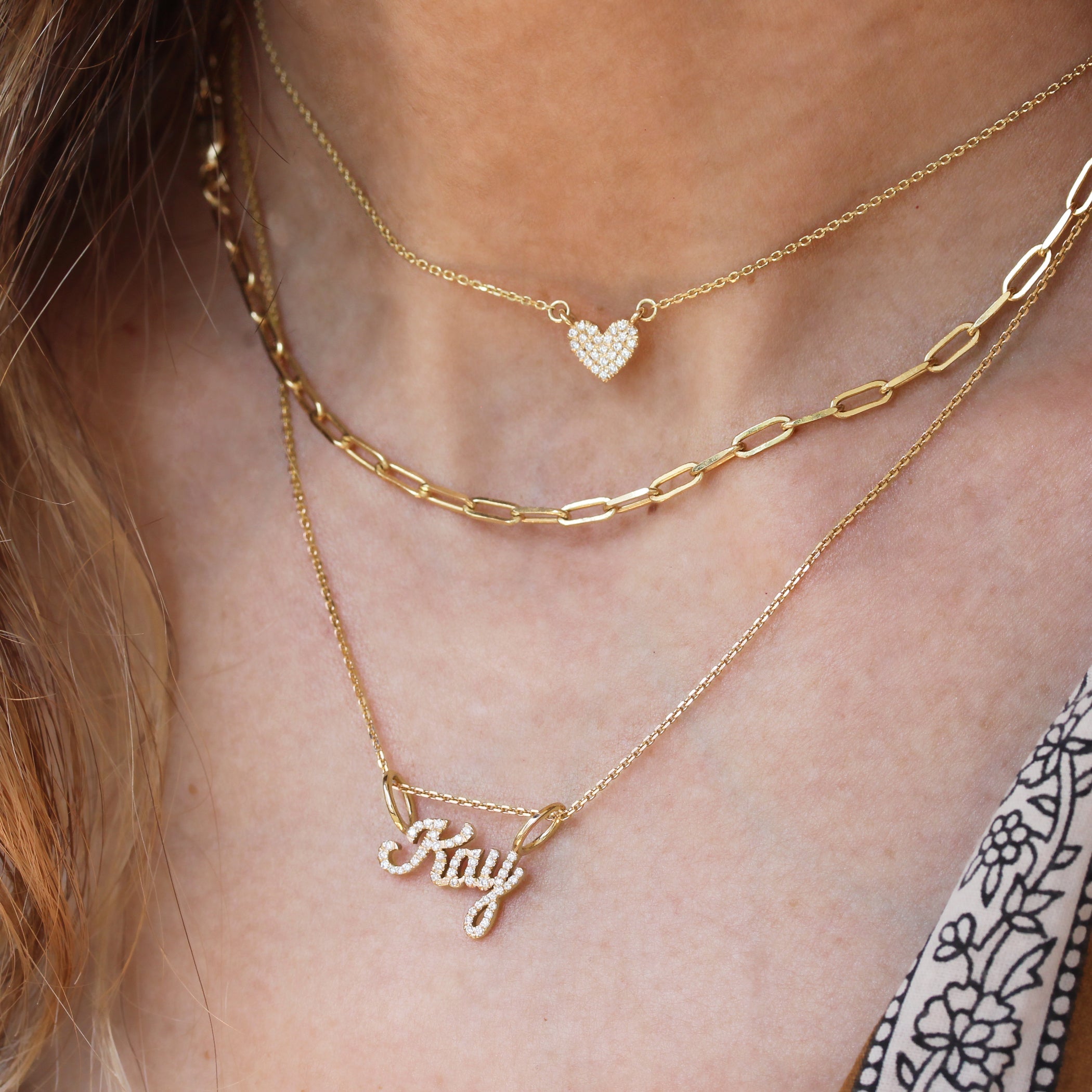 Delicate Diamond Heart Necklace