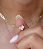 Delicate Diamond Heart Necklace