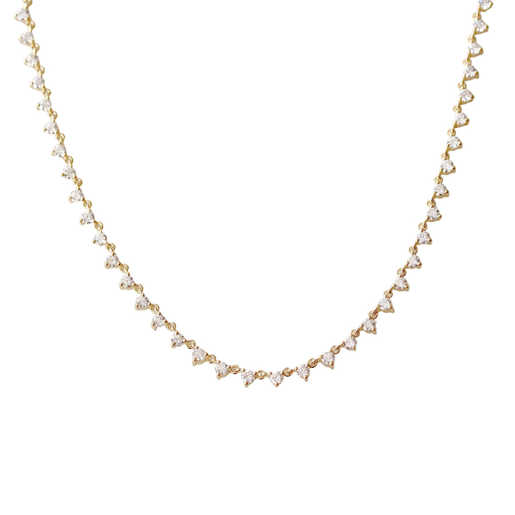 Delicate Floating Diamond Tennis Necklace
