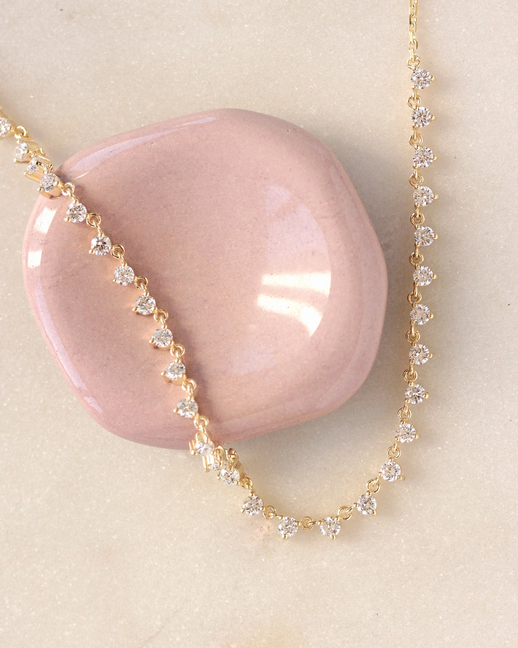 Delicate Floating Diamond Tennis Necklace