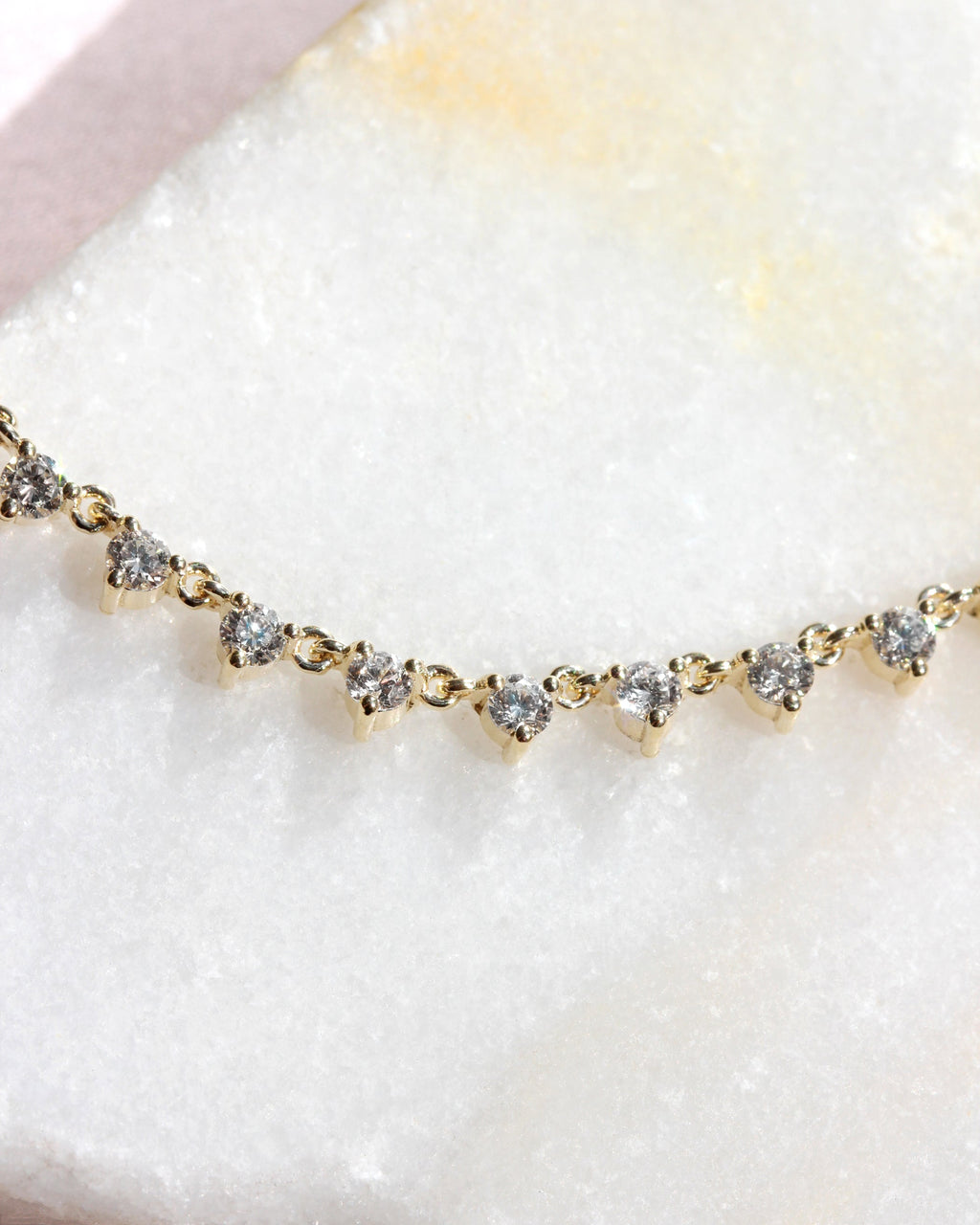 Delicate Floating Diamond Tennis Necklace