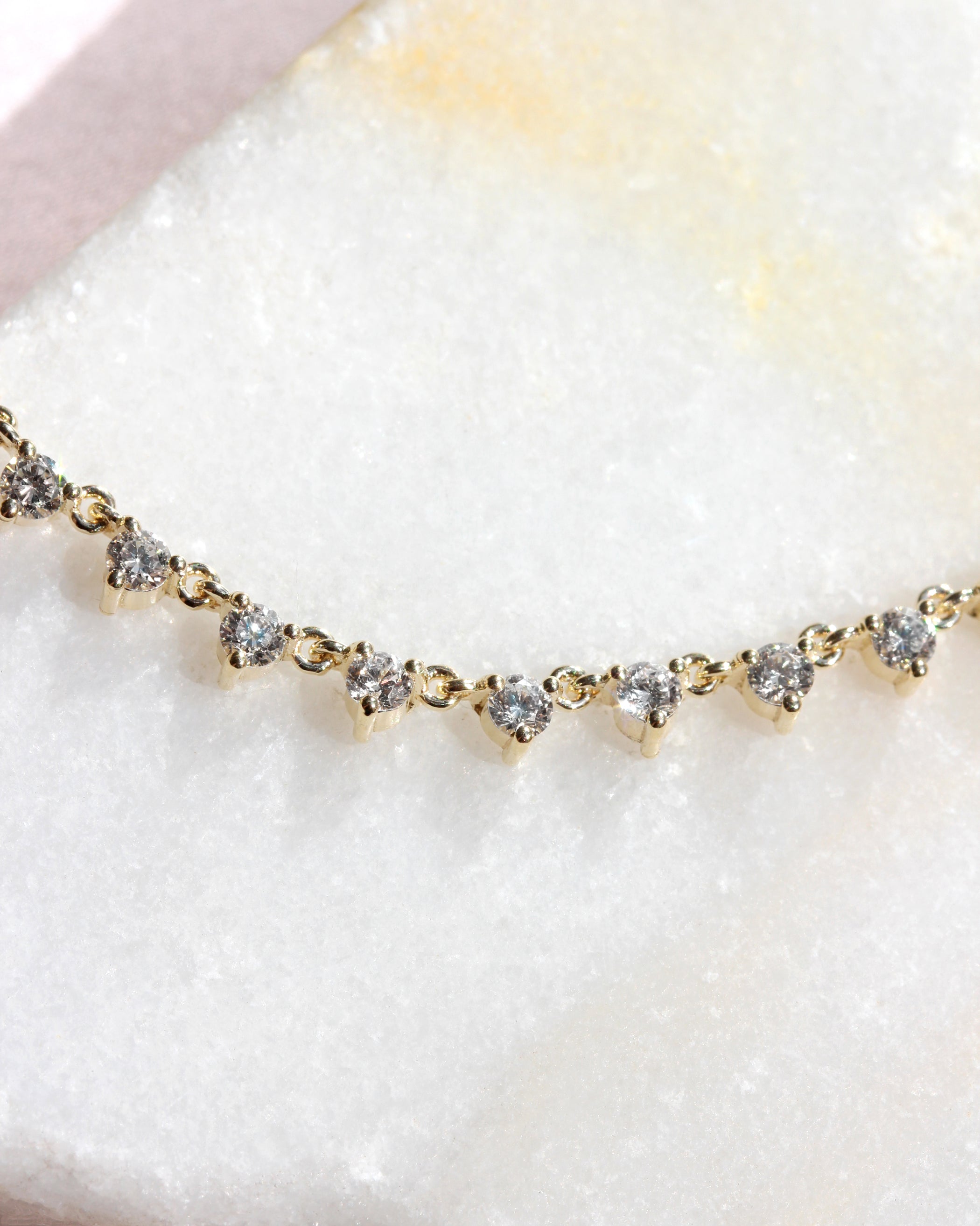 Delicate Floating Diamond Tennis Necklace