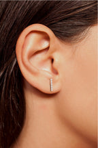 Diamond Bar Stud Earrings