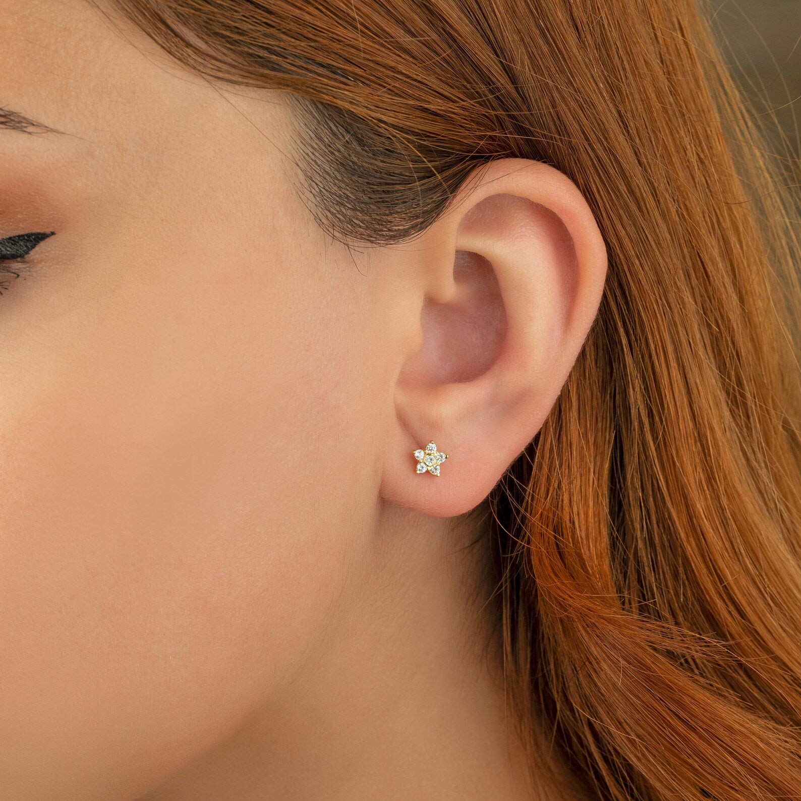 Diamond Bloom Flower Studs