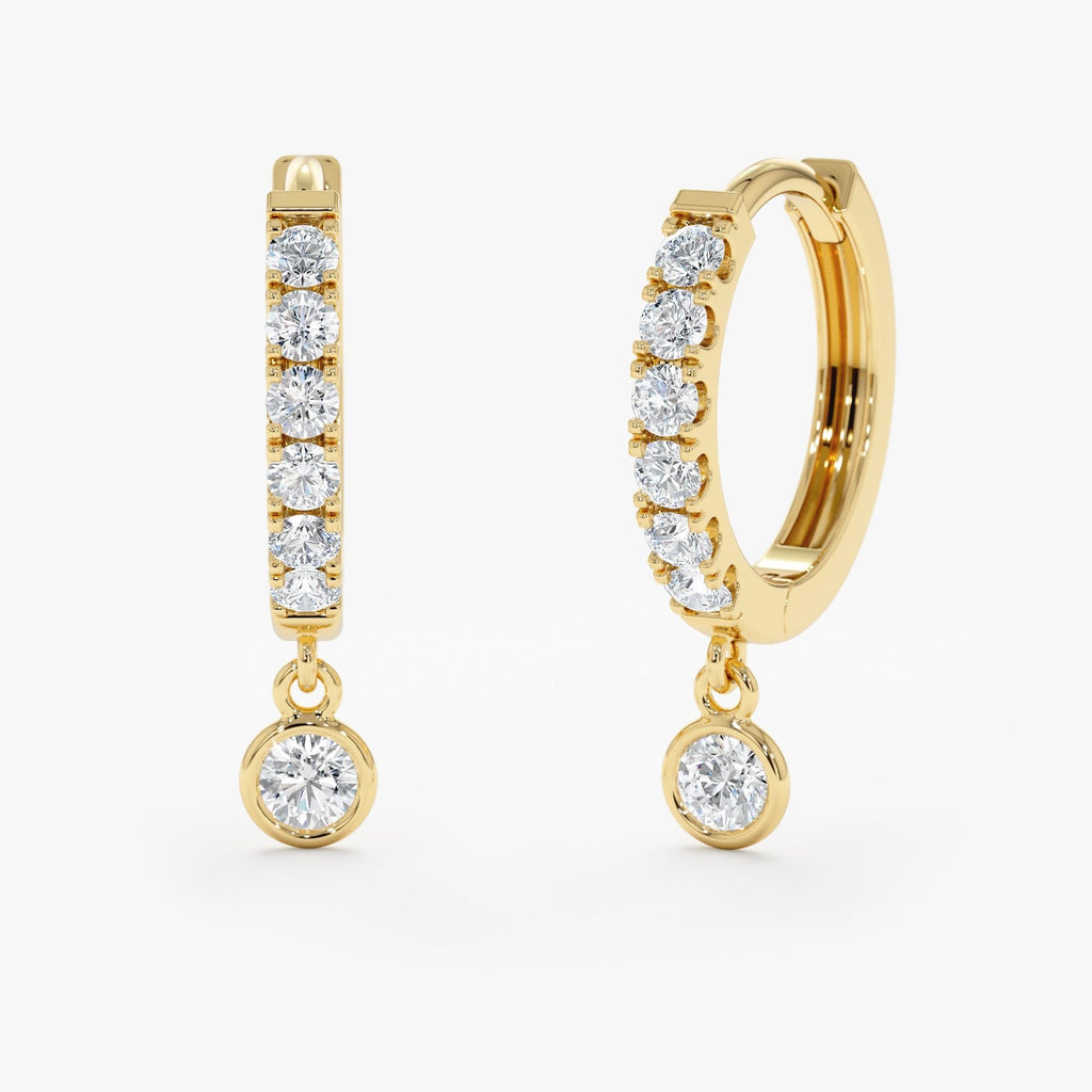 Diamond Dangle Hoop Earrings