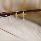 Diamond Dangle Hoop Earrings