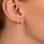 Diamond Dangle Hoop Earrings