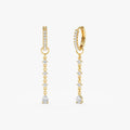 Diamond Drop Chain Huggies