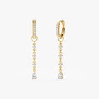 Diamond Drop Chain Huggies