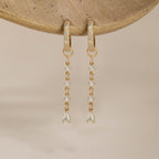 Diamond Drop Chain Huggies