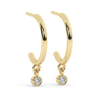 Diamond Drop Hoop Earrings