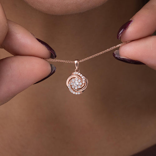 Diamond Knot Pendant Necklace