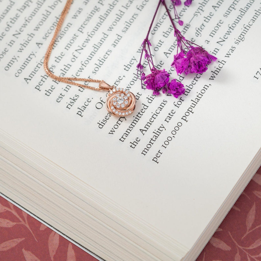 Diamond Knot Pendant Necklace