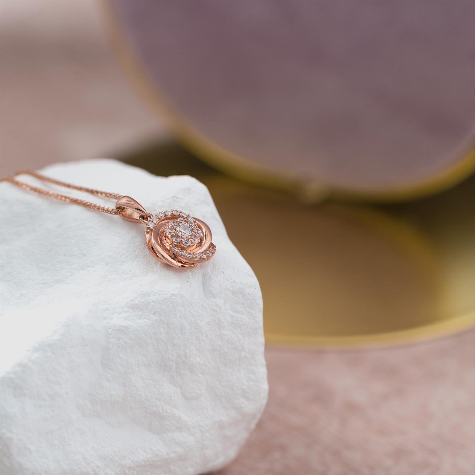 Diamond Knot Pendant Necklace