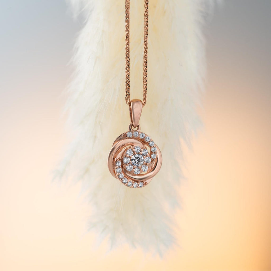 Diamond Knot Pendant Necklace
