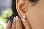 Diamond Love Lock Studs