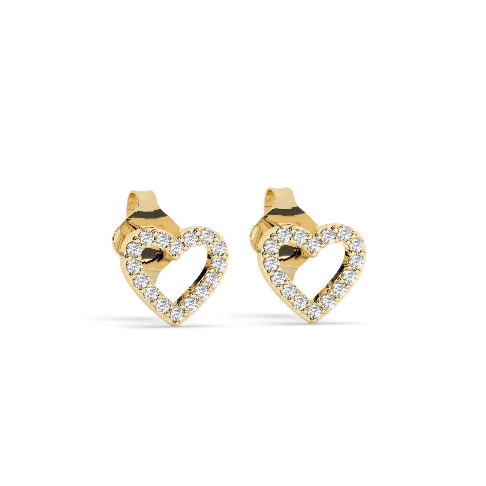 Diamond Open Heart Studs