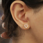 Diamond Open Heart Studs