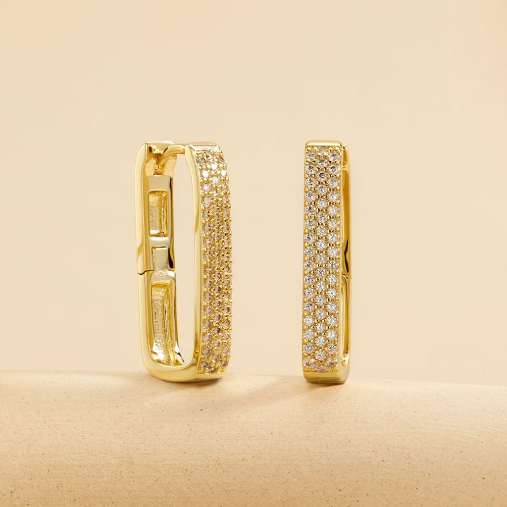 Diamond Pavé Huggie Hoop Earrings
