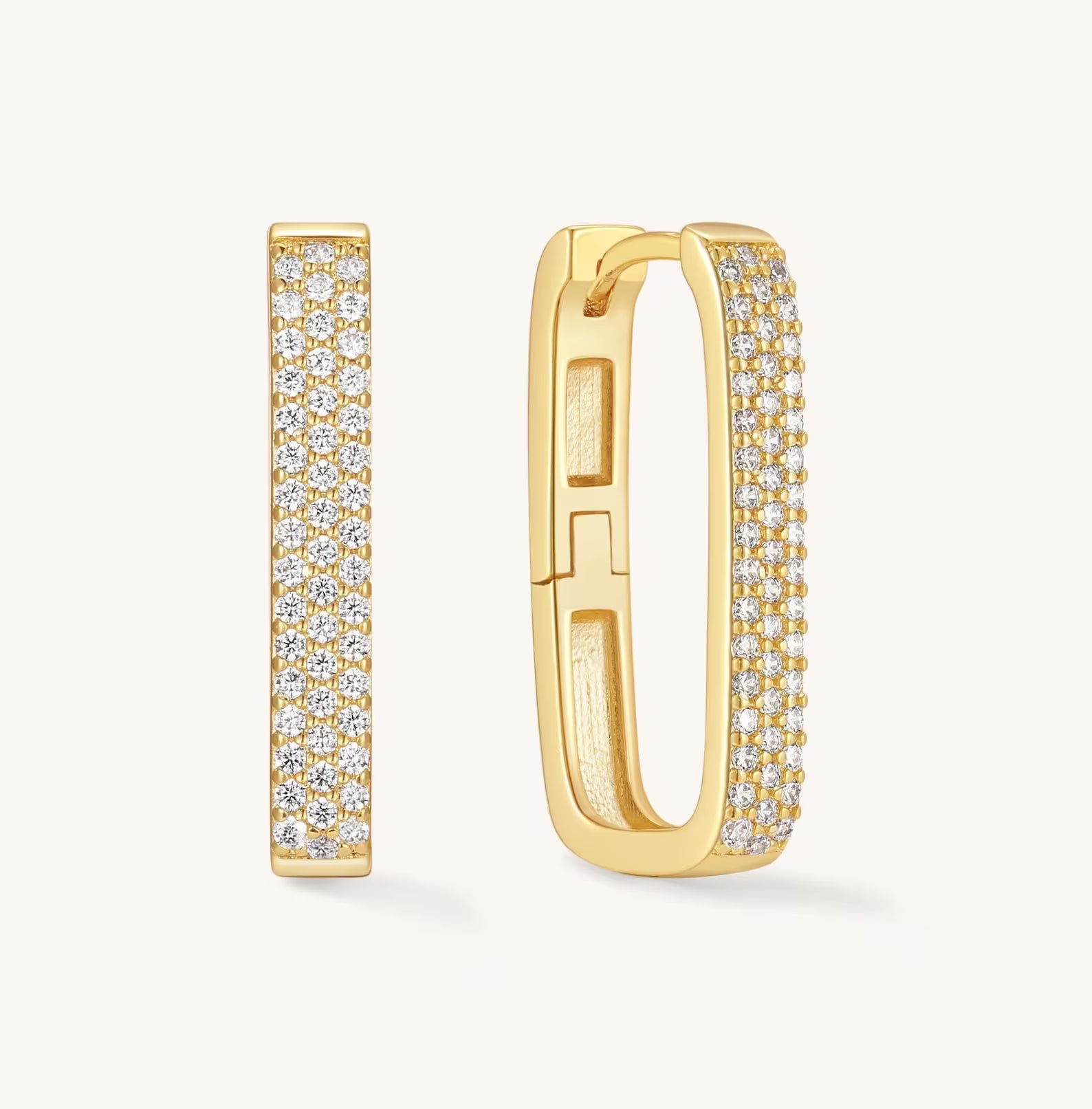 Diamond Pavé Huggie Hoop Earrings