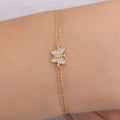 Diamond Set Butterfly Charm Bracelet
