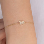 Diamond Set Butterfly Charm Bracelet