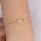 Diamond Set Butterfly Charm Bracelet
