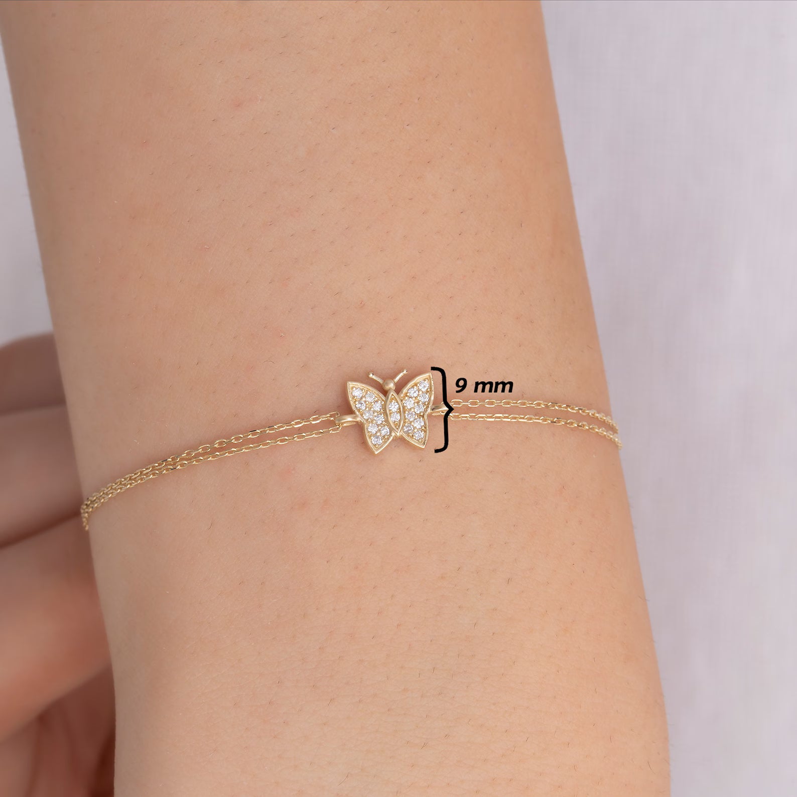 Diamond Set Butterfly Charm Bracelet