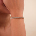 Diamond Set Cuban Link Chain Bracelet