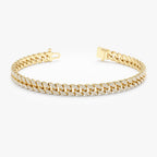 Diamond Set Cuban Link Chain Bracelet