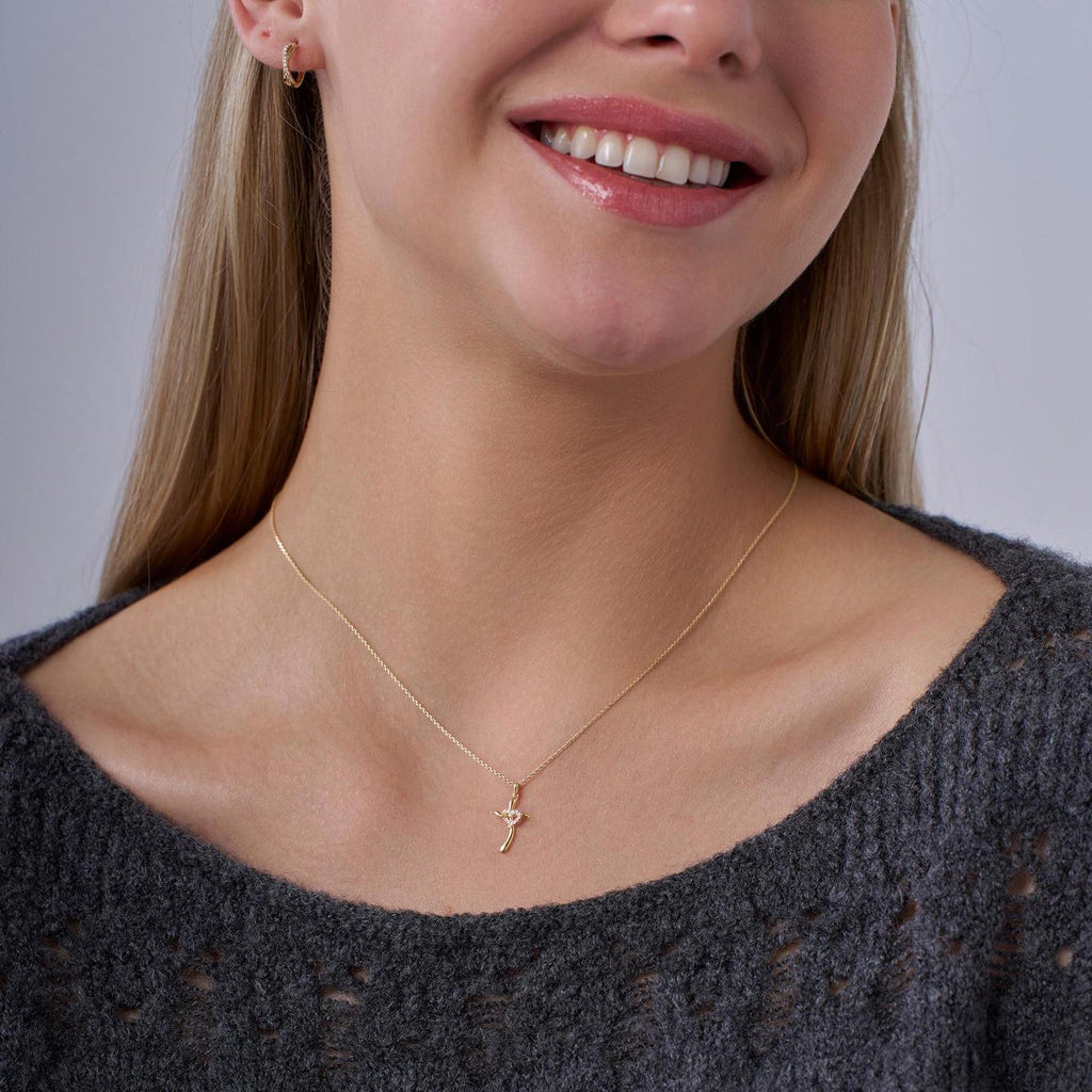 Divine Cross Heart Pendant Necklace